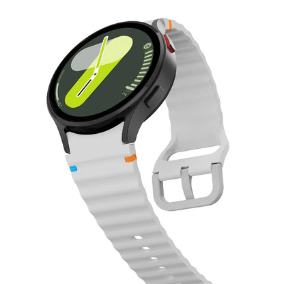 KALEBOL For Samsung Galaxy Watch7 44mm 40mm / Watch FE 40mm Silicone Watch Band Wave Shape Wrist Strap