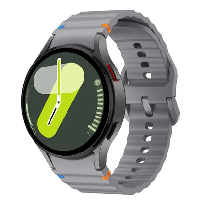 KALEBOL For Samsung Galaxy Watch7 44mm 40mm / Watch FE 40mm Silicone Watch Band Wave Shape Wrist Strap