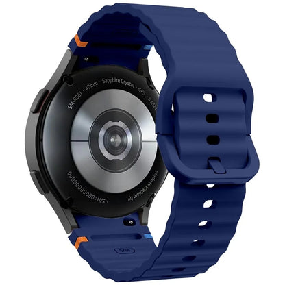 KALEBOL For Samsung Galaxy Watch7 44mm 40mm / Watch FE 40mm Silicone Watch Band Wave Shape Wrist Strap
