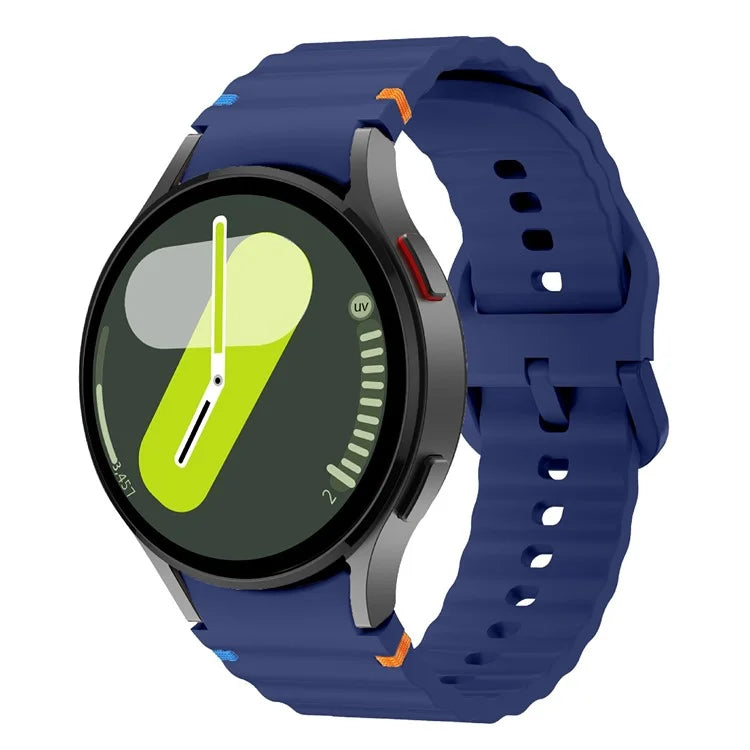 KALEBOL For Samsung Galaxy Watch7 44mm 40mm / Watch FE 40mm Silicone Watch Band Wave Shape Wrist Strap