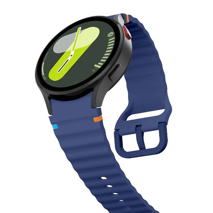 KALEBOL For Samsung Galaxy Watch7 44mm 40mm / Watch FE 40mm Silicone Watch Band Wave Shape Wrist Strap