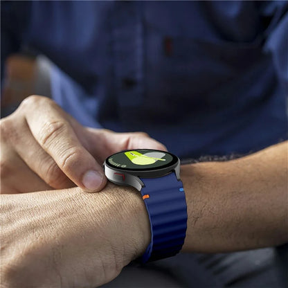 KALEBOL For Samsung Galaxy Watch7 44mm 40mm / Watch FE 40mm Silicone Watch Band Wave Shape Wrist Strap