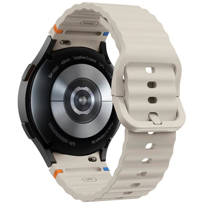 KALEBOL For Samsung Galaxy Watch7 44mm 40mm / Watch FE 40mm Silicone Watch Band Wave Shape Wrist Strap