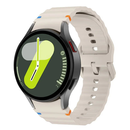 KALEBOL For Samsung Galaxy Watch7 44mm 40mm / Watch FE 40mm Silicone Watch Band Wave Shape Wrist Strap