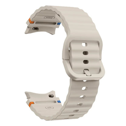 KALEBOL For Samsung Galaxy Watch7 44mm 40mm / Watch FE 40mm Silicone Watch Band Wave Shape Wrist Strap