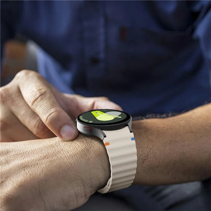 KALEBOL For Samsung Galaxy Watch7 44mm 40mm / Watch FE 40mm Silicone Watch Band Wave Shape Wrist Strap