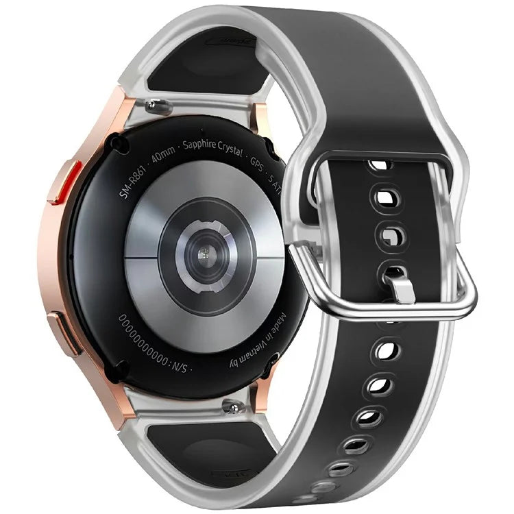 KALEBOL For Samsung Galaxy Watch7 44mm 40mm  /  Watch FE 40mm Silicone Watch Band Glacier Translucent Strap
