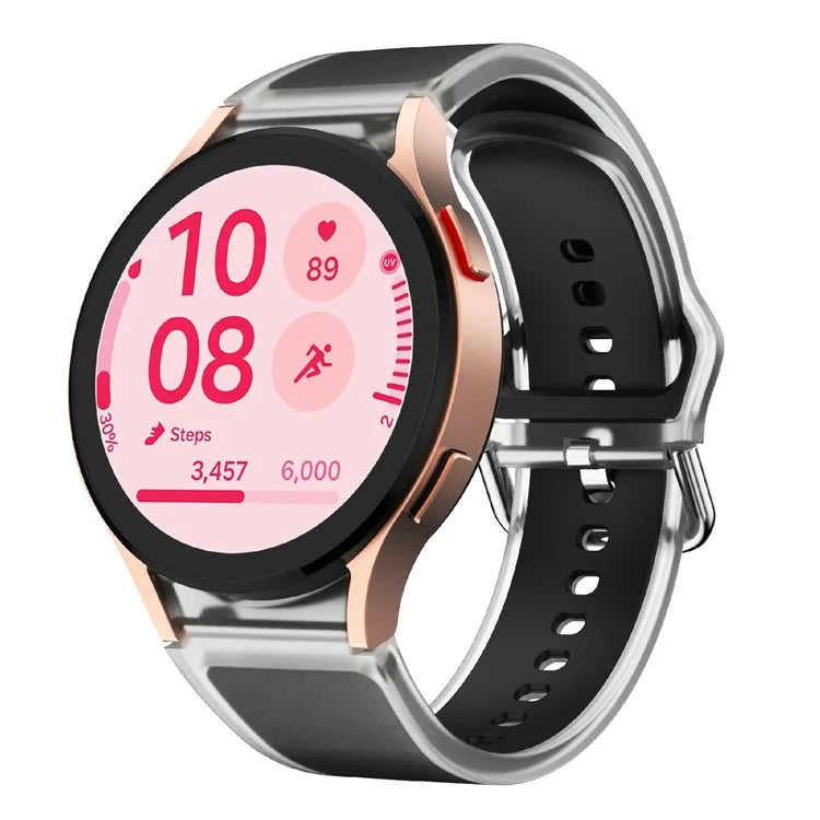 KALEBOL For Samsung Galaxy Watch7 44mm 40mm  /  Watch FE 40mm Silicone Watch Band Glacier Translucent Strap