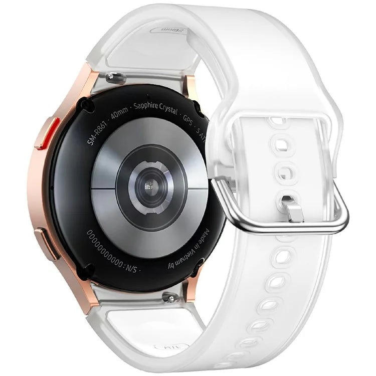KALEBOL For Samsung Galaxy Watch7 44mm 40mm  /  Watch FE 40mm Silicone Watch Band Glacier Translucent Strap