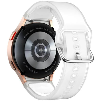 KALEBOL For Samsung Galaxy Watch7 44mm 40mm  /  Watch FE 40mm Silicone Watch Band Glacier Translucent Strap