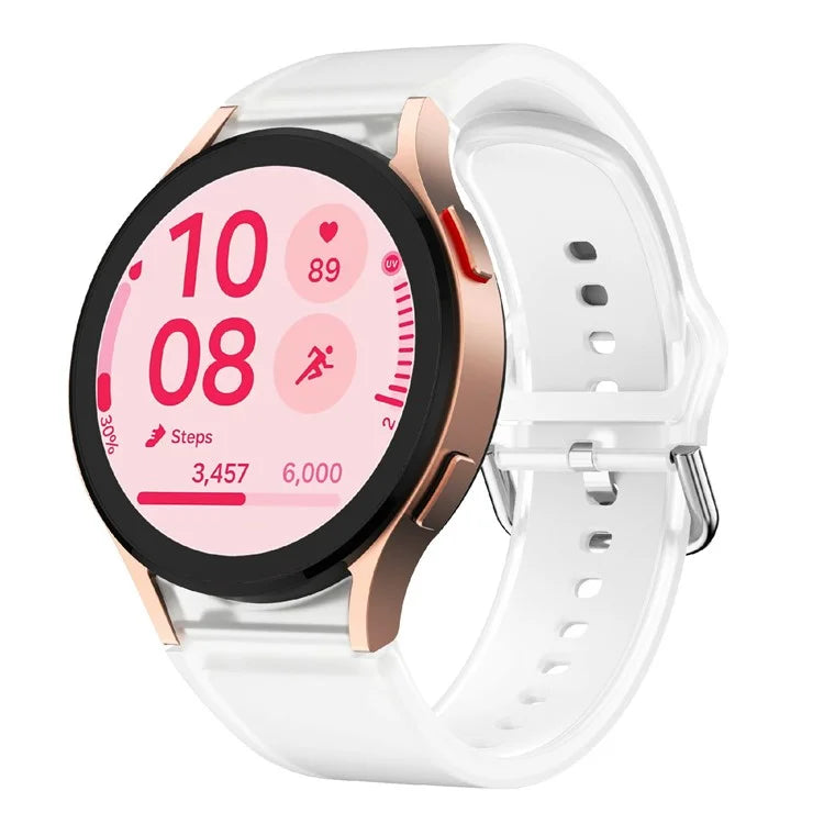 KALEBOL For Samsung Galaxy Watch7 44mm 40mm  /  Watch FE 40mm Silicone Watch Band Glacier Translucent Strap