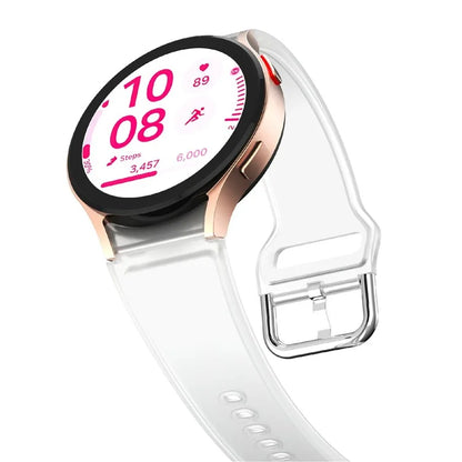 KALEBOL For Samsung Galaxy Watch7 44mm 40mm  /  Watch FE 40mm Silicone Watch Band Glacier Translucent Strap