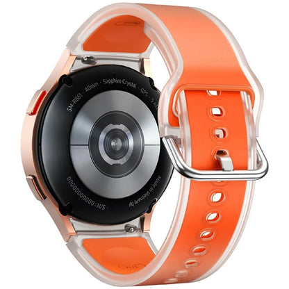 KALEBOL For Samsung Galaxy Watch7 44mm 40mm  /  Watch FE 40mm Silicone Watch Band Glacier Translucent Strap