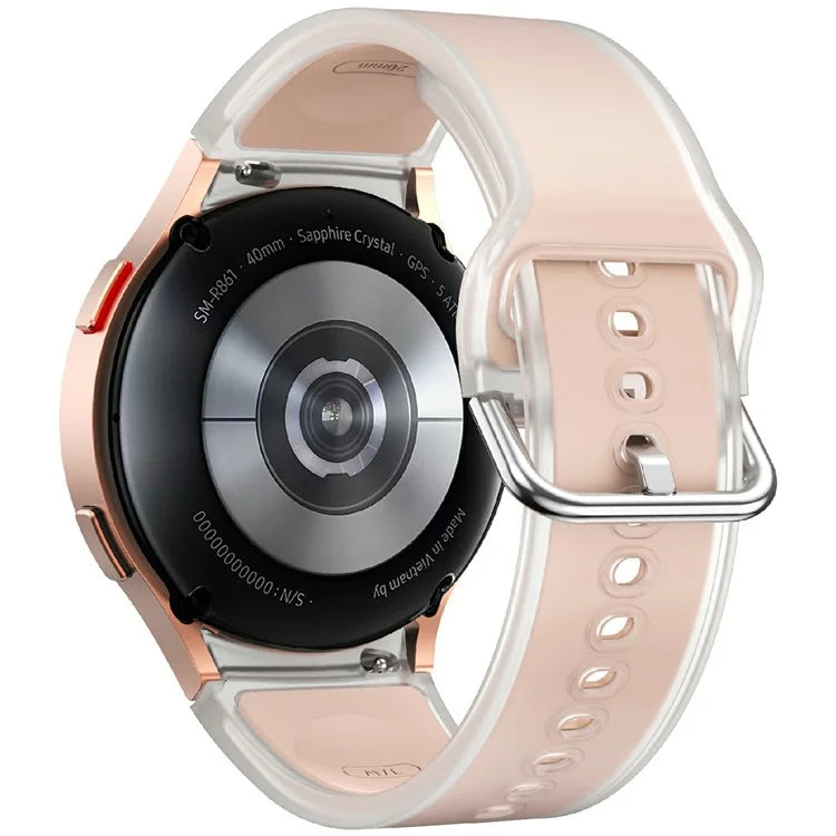 KALEBOL For Samsung Galaxy Watch7 44mm 40mm  /  Watch FE 40mm Silicone Watch Band Glacier Translucent Strap