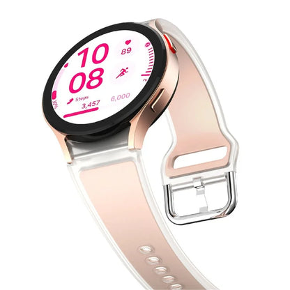 KALEBOL For Samsung Galaxy Watch7 44mm 40mm  /  Watch FE 40mm Silicone Watch Band Glacier Translucent Strap
