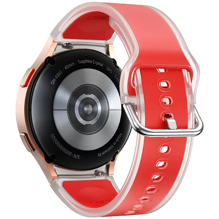 KALEBOL For Samsung Galaxy Watch7 44mm 40mm  /  Watch FE 40mm Silicone Watch Band Glacier Translucent Strap