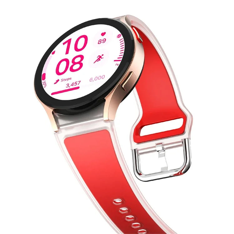 KALEBOL For Samsung Galaxy Watch7 44mm 40mm  /  Watch FE 40mm Silicone Watch Band Glacier Translucent Strap