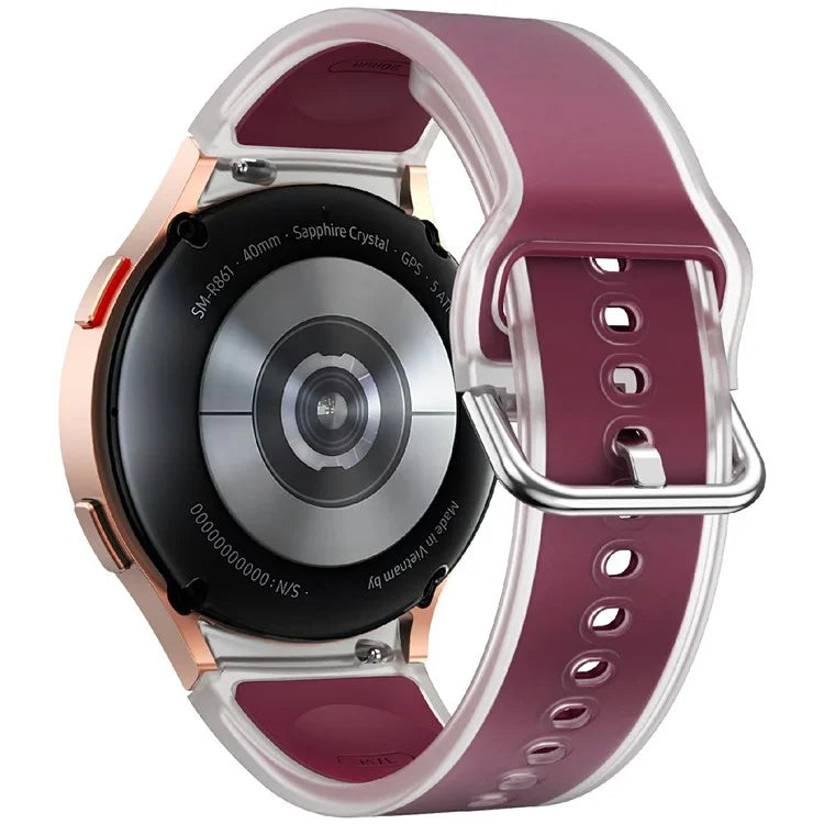 KALEBOL For Samsung Galaxy Watch7 44mm 40mm  /  Watch FE 40mm Silicone Watch Band Glacier Translucent Strap