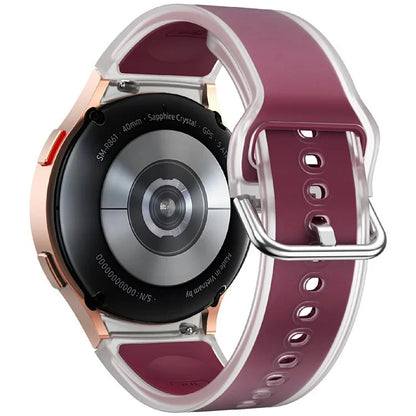 KALEBOL For Samsung Galaxy Watch7 44mm 40mm  /  Watch FE 40mm Silicone Watch Band Glacier Translucent Strap