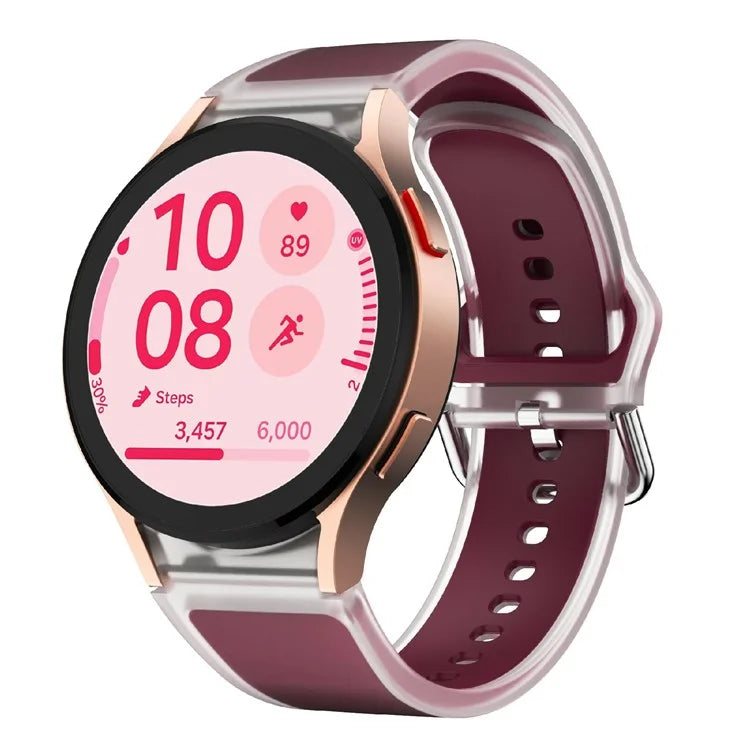 KALEBOL For Samsung Galaxy Watch7 44mm 40mm  /  Watch FE 40mm Silicone Watch Band Glacier Translucent Strap