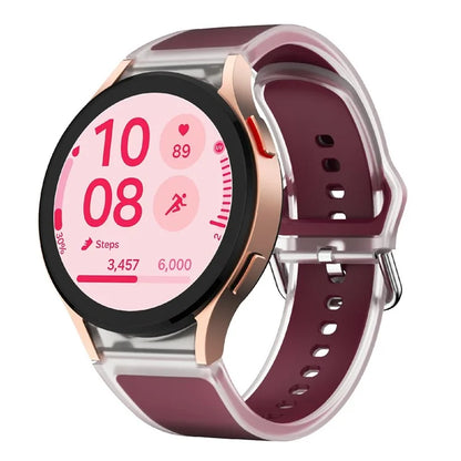 KALEBOL For Samsung Galaxy Watch7 44mm 40mm  /  Watch FE 40mm Silicone Watch Band Glacier Translucent Strap