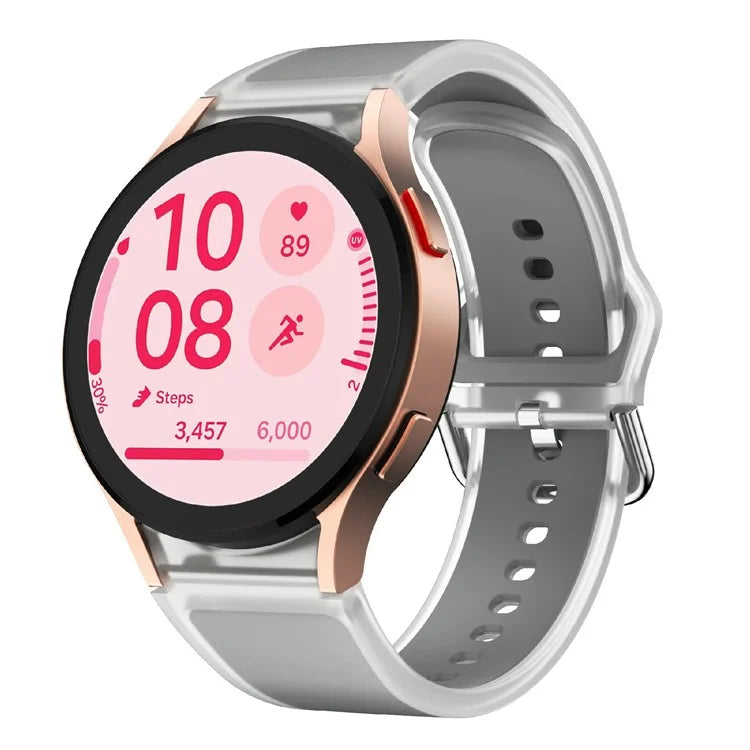 KALEBOL For Samsung Galaxy Watch7 44mm 40mm  /  Watch FE 40mm Silicone Watch Band Glacier Translucent Strap