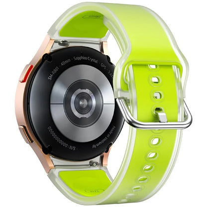 KALEBOL For Samsung Galaxy Watch7 44mm 40mm  /  Watch FE 40mm Silicone Watch Band Glacier Translucent Strap