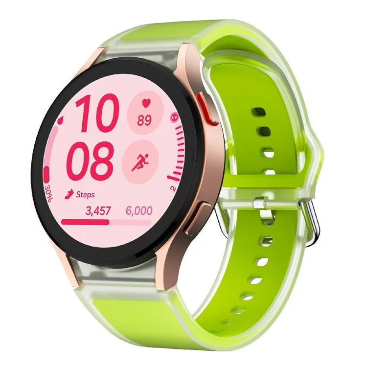 KALEBOL For Samsung Galaxy Watch7 44mm 40mm  /  Watch FE 40mm Silicone Watch Band Glacier Translucent Strap