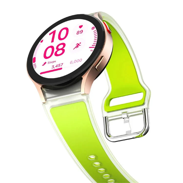 KALEBOL For Samsung Galaxy Watch7 44mm 40mm  /  Watch FE 40mm Silicone Watch Band Glacier Translucent Strap