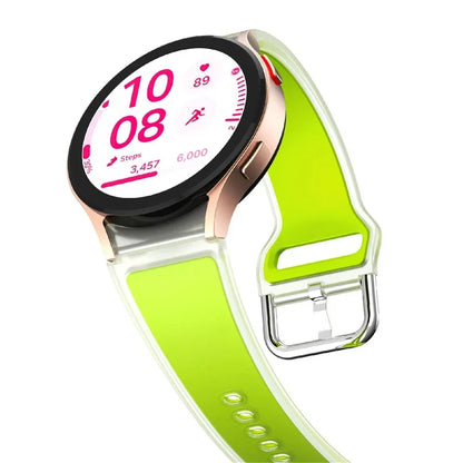 KALEBOL For Samsung Galaxy Watch7 44mm 40mm  /  Watch FE 40mm Silicone Watch Band Glacier Translucent Strap