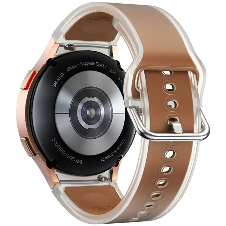KALEBOL For Samsung Galaxy Watch7 44mm 40mm  /  Watch FE 40mm Silicone Watch Band Glacier Translucent Strap