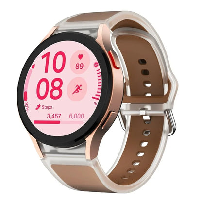 KALEBOL For Samsung Galaxy Watch7 44mm 40mm  /  Watch FE 40mm Silicone Watch Band Glacier Translucent Strap