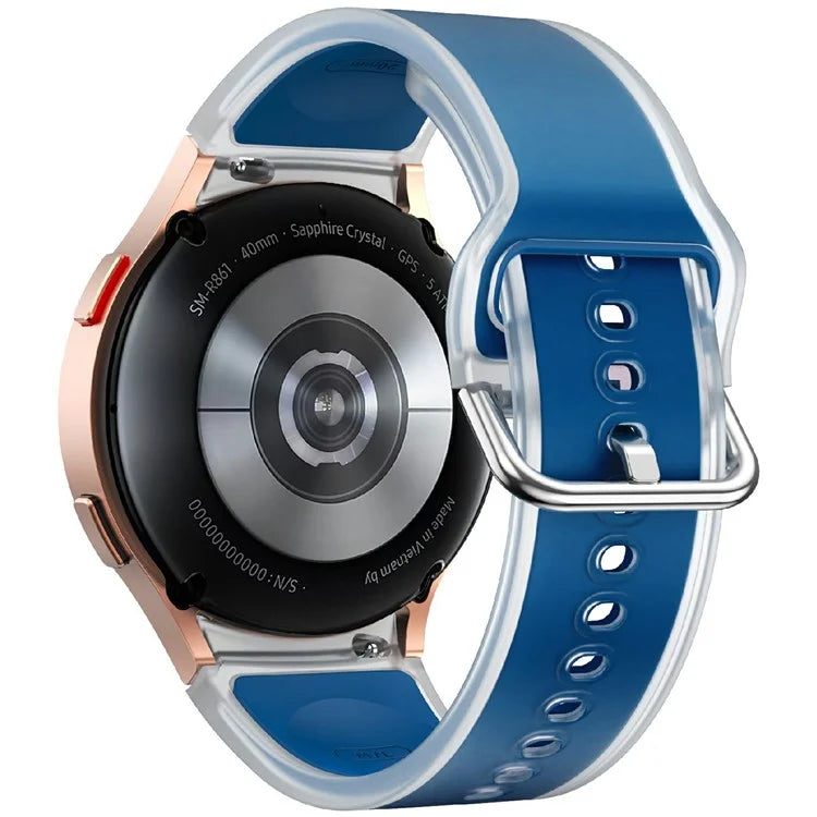 KALEBOL For Samsung Galaxy Watch7 44mm 40mm  /  Watch FE 40mm Silicone Watch Band Glacier Translucent Strap