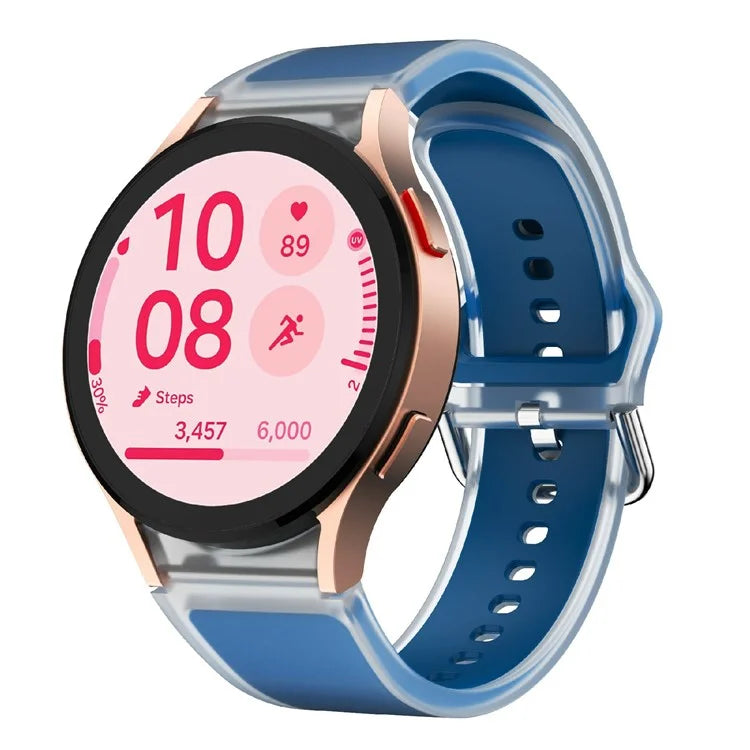 KALEBOL For Samsung Galaxy Watch7 44mm 40mm  /  Watch FE 40mm Silicone Watch Band Glacier Translucent Strap
