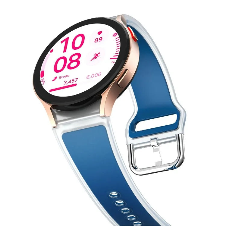 KALEBOL For Samsung Galaxy Watch7 44mm 40mm  /  Watch FE 40mm Silicone Watch Band Glacier Translucent Strap