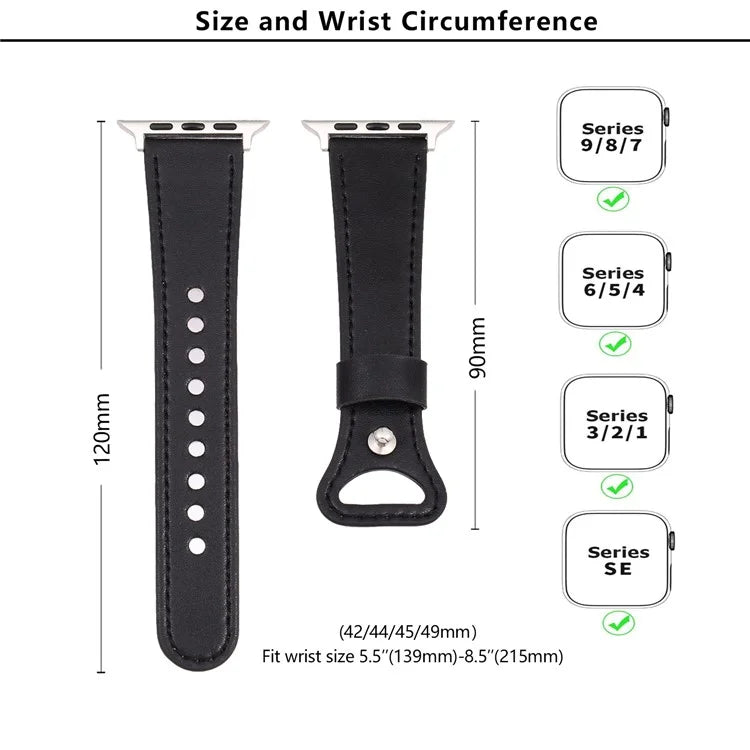 KALEBOL For Apple Watch 10 46mm / Ultra 2 / Ultra 49mm / 9 8 7 45mm / SE (2023) SE (2022) SE 6 5 4 44mm / 3 2 1 42mm Genuine Cow Leather Band
