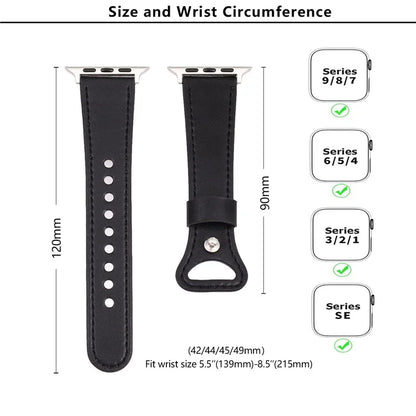 KALEBOL For Apple Watch 10 46mm / Ultra 2 / Ultra 49mm / 9 8 7 45mm / SE (2023) SE (2022) SE 6 5 4 44mm / 3 2 1 42mm Genuine Cow Leather Band