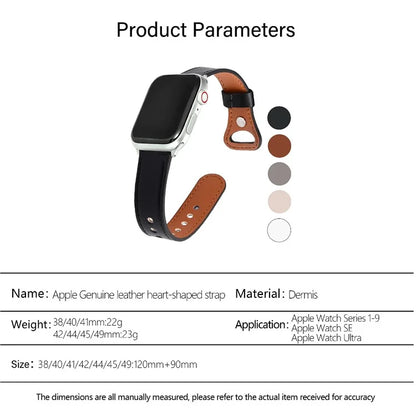 KALEBOL For Apple Watch 10 46mm / Ultra 2 / Ultra 49mm / 9 8 7 45mm / SE (2023) SE (2022) SE 6 5 4 44mm / 3 2 1 42mm Genuine Cow Leather Band