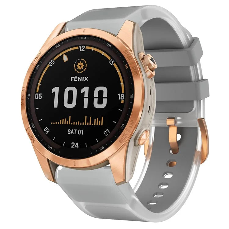 KALEBOL For Garmin Fenix 7S  /  7S Pro  /  6S  /  6S Pro Quickfit 20mm Silicone Band Glacier Translucent Watch Strap