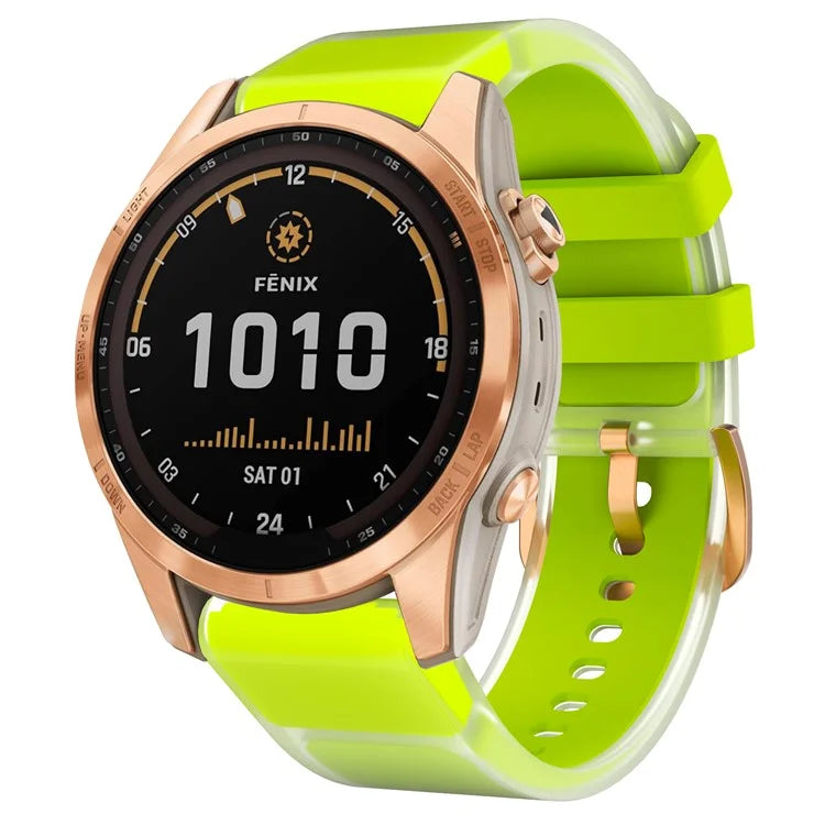 KALEBOL For Garmin Fenix 7S  /  7S Pro  /  6S  /  6S Pro Quickfit 20mm Silicone Band Glacier Translucent Watch Strap