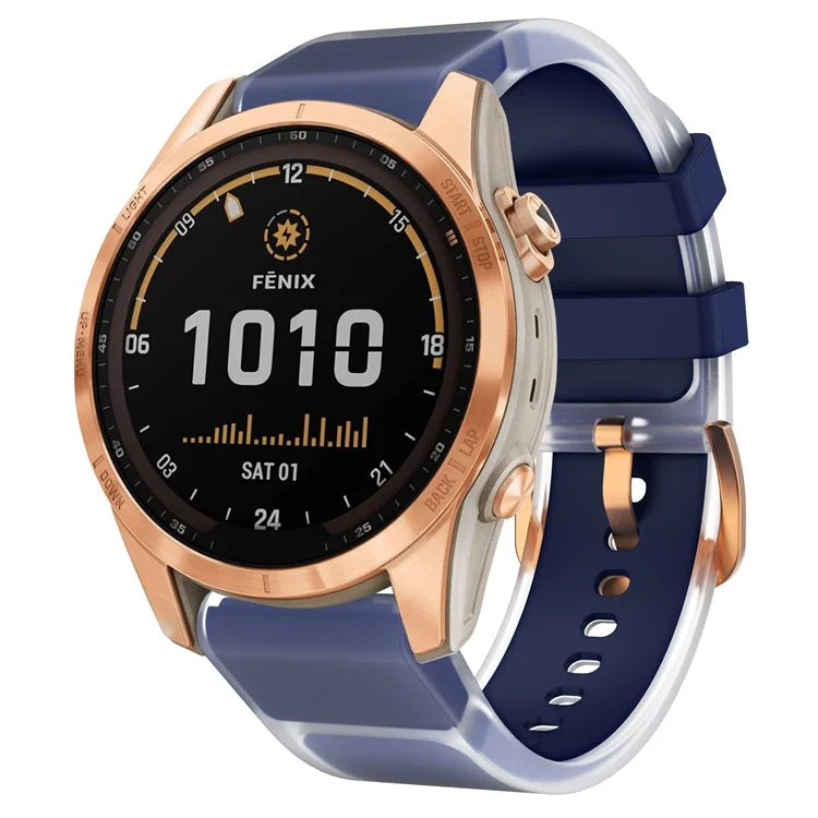 KALEBOL For Garmin Fenix 7S  /  7S Pro  /  6S  /  6S Pro Quickfit 20mm Silicone Band Glacier Translucent Watch Strap