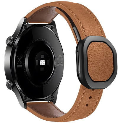 KALEBOL For Huawei Watch 4 / 4 Pro / GT 4 46mm Watch Strap 22mm Nautilus Magnetic Buckle Genuine Cow Leather Band