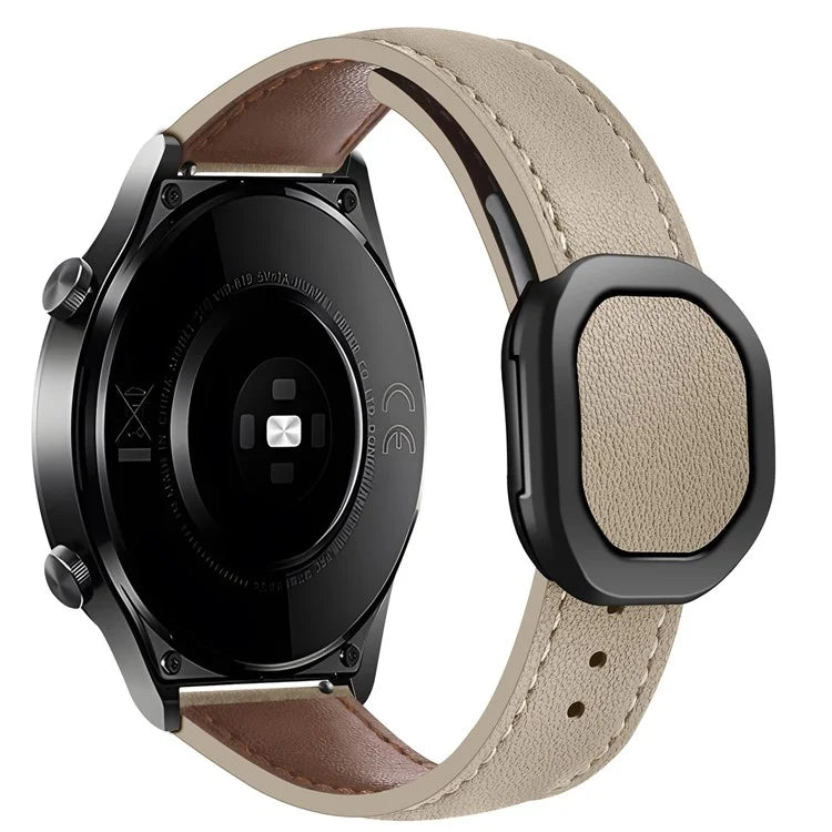 KALEBOL For Huawei Watch 4 / 4 Pro / GT 4 46mm Watch Strap 22mm Nautilus Magnetic Buckle Genuine Cow Leather Band