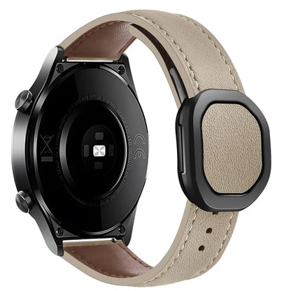 KALEBOL For Huawei Watch 4 / 4 Pro / GT 4 46mm Watch Strap 22mm Nautilus Magnetic Buckle Genuine Cow Leather Band