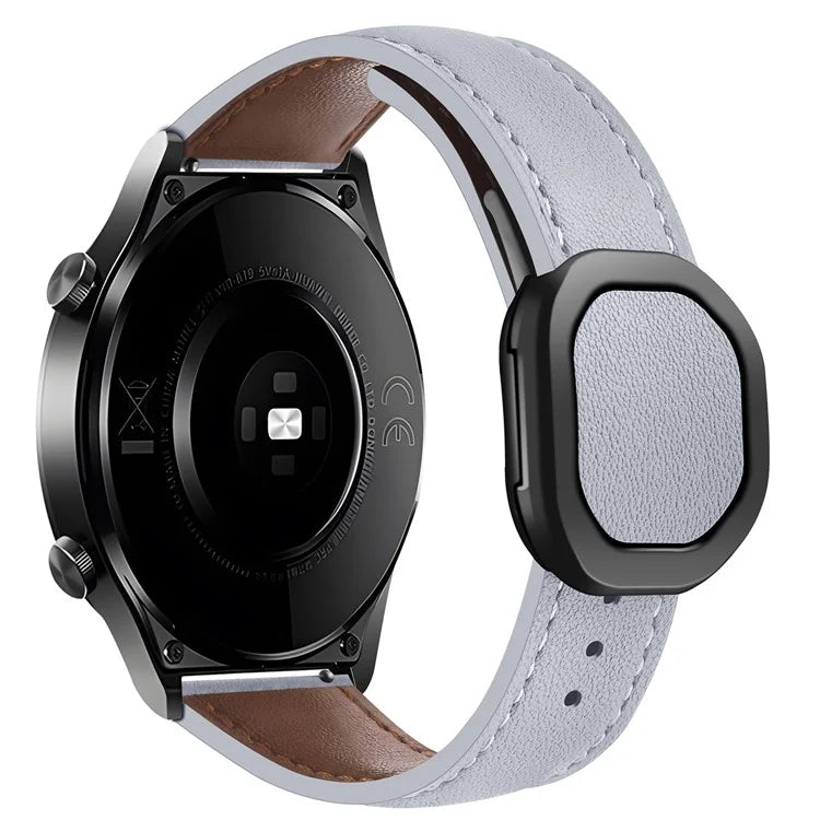 KALEBOL For Huawei Watch 4 / 4 Pro / GT 4 46mm Watch Strap 22mm Nautilus Magnetic Buckle Genuine Cow Leather Band