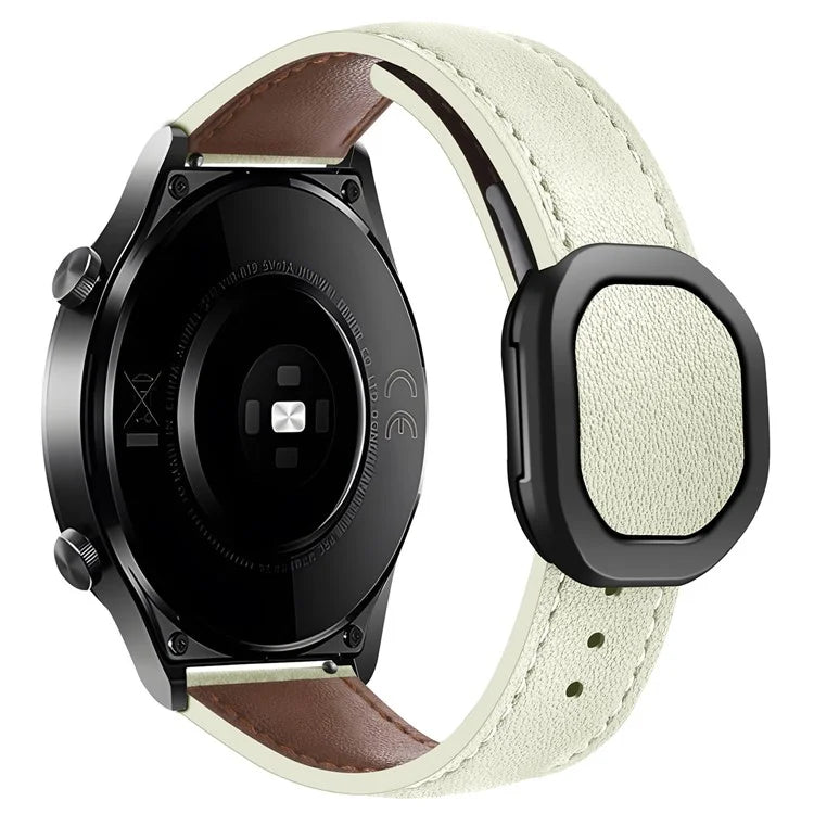 KALEBOL For Huawei Watch 4 / 4 Pro / GT 4 46mm Watch Strap 22mm Nautilus Magnetic Buckle Genuine Cow Leather Band