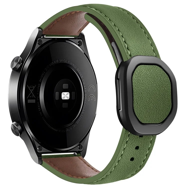 KALEBOL For Huawei Watch 4 / 4 Pro / GT 4 46mm Watch Strap 22mm Nautilus Magnetic Buckle Genuine Cow Leather Band