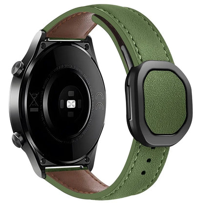 KALEBOL For Huawei Watch 4 / 4 Pro / GT 4 46mm Watch Strap 22mm Nautilus Magnetic Buckle Genuine Cow Leather Band
