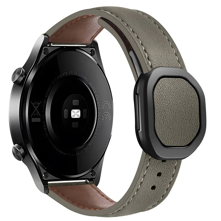 KALEBOL For Huawei Watch 4 / 4 Pro / GT 4 46mm Watch Strap 22mm Nautilus Magnetic Buckle Genuine Cow Leather Band