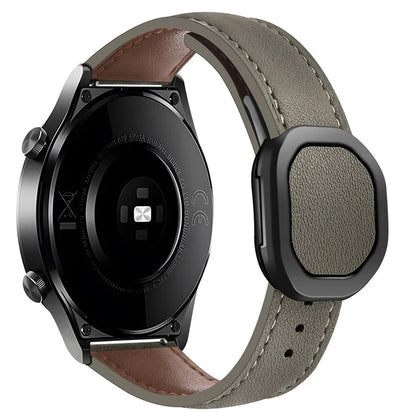 KALEBOL For Huawei Watch 4 / 4 Pro / GT 4 46mm Watch Strap 22mm Nautilus Magnetic Buckle Genuine Cow Leather Band